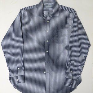 Michael KORS Men's Striped Dressy Long Sleeve Cotton Shirt 16-1/2 34/35